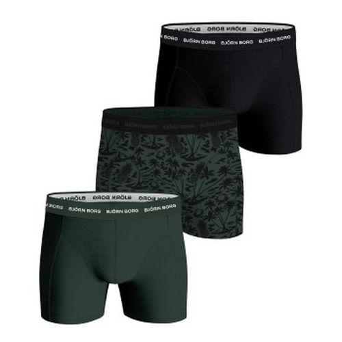 P Cotton Stretch Boxer 1565 Schwarz/Grün Baumwolle X-Large Herren - Björn Borg - Modalova