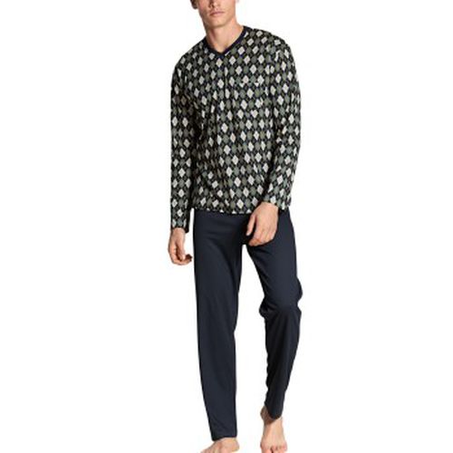 Relax Streamline V-Neck Pyjama Grün Baumwolle Small Herren - Calida - Modalova