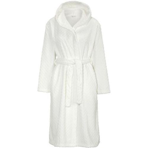 Jaquard Fleece Hoodie Robe Weiß Polyester Large Damen - Damella - Modalova