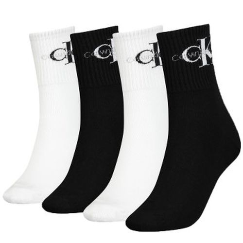 Calvin Klein 4P Monogram Socks Gift Box Schwarz/Weiß One Size Damen - Calvin Klein Legwear - Modalova