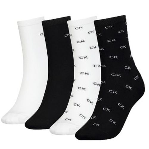 Calvin Klein 4P Holiday Pack Aop Socks Schwarz/Weiß One Size Damen - Calvin Klein Legwear - Modalova