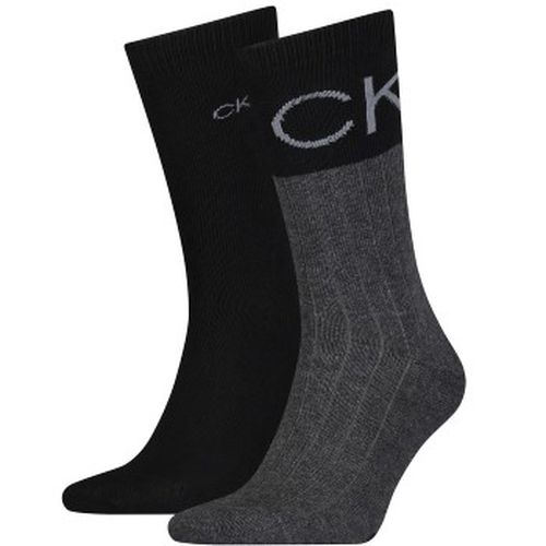 Calvin Klein 2P Colorblock Rib Socks Schwarz/Grau One Size Herren - Calvin Klein Legwear - Modalova