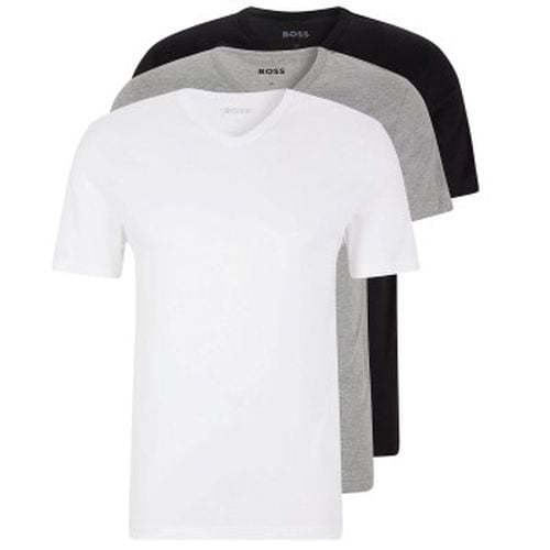 P V-Neck Classic T-shirt Weiß/Grau Baumwolle Medium Herren - BOSS - Modalova