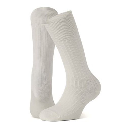 P Premium Mercerized Wool Rib Socks Weiß One Size Herren - Panos Emporio - Modalova
