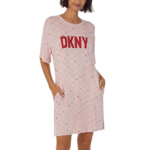 Less Talk More Sleep Short Sleeve Sleepshirt Rosa Viskose Small Damen - DKNY - Modalova
