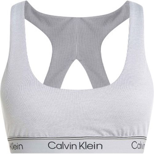 BH Sport Ribbed Medium Impact Sport Bra Grau Polyester Medium Damen - Calvin Klein - Modalova