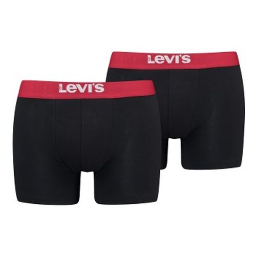 P Men Solid Basic Boxer Brief Schwarz/Rot Baumwolle Large Herren - Levis - Modalova