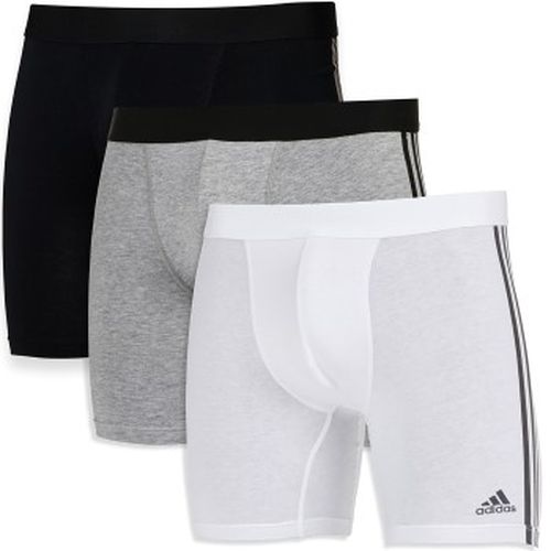 P Active Flex Cotton 3 Stripes Boxer Brief Weiß/Grau Baumwolle Small Herren - adidas - Modalova