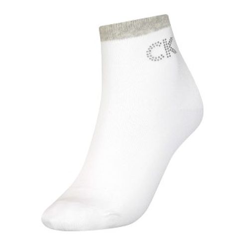 Calvin Klein Women Big Crystal Logo Short Sock Weiß One Size Damen - Calvin Klein Legwear - Modalova