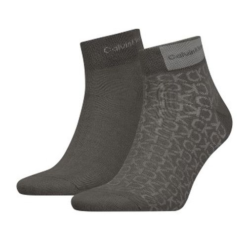 Calvin Klein 2P Badge Quarter Men Sock Grau One Size Herren - Calvin Klein Legwear - Modalova