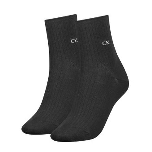 Calvin Klein 2P Women Short Roll Top Sock Schwarz One Size Damen - Calvin Klein Legwear - Modalova
