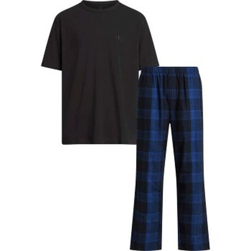 Pure Flannel Short Sleeve Pyjamas Schwarz/Blau Baumwolle Small Damen - Calvin Klein - Modalova
