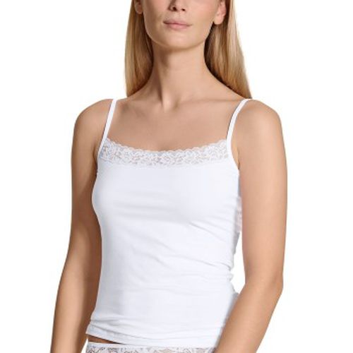 Natural Comfort Lace Spaghetti Top Weiß Baumwolle Medium Damen - Calida - Modalova