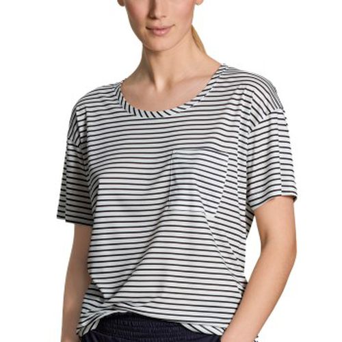 Circular Sleep T-shirt Weiß/Marine Tencel Small Damen - Calida - Modalova