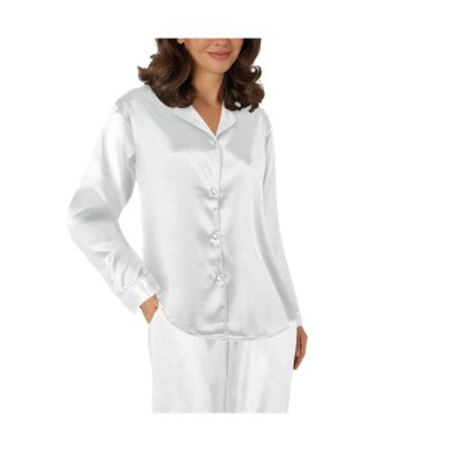 Satin Pyjama With Short Sleeves Elfenbein Seide Small Damen - Lady Avenue - Modalova