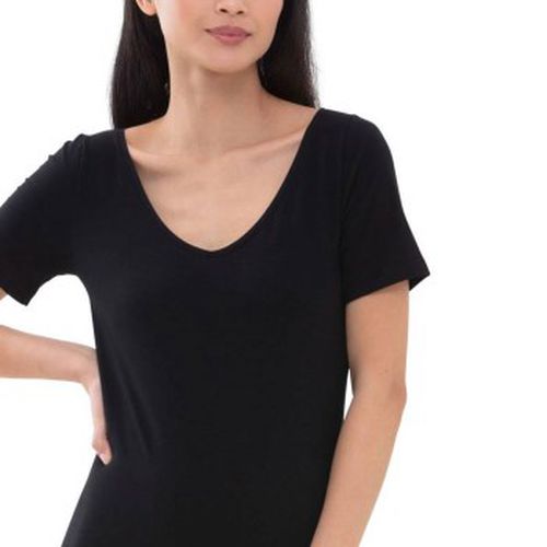 Superfine Organic V-Neck T-Shirt Schwarz Baumwolle 38 Damen - Mey - Modalova