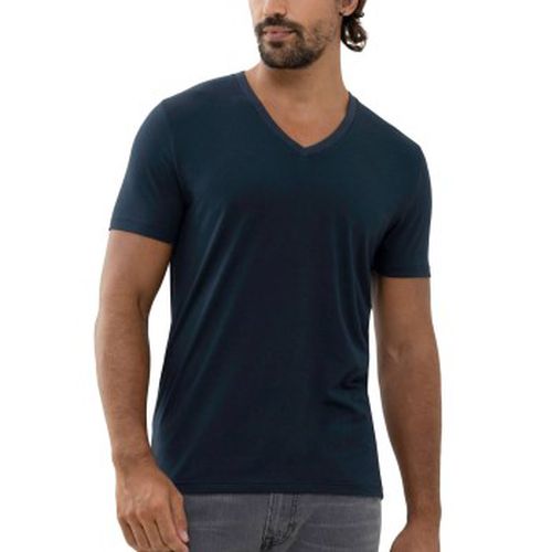 Dry Cotton Colour V Neck T-Shirt Dunkelblau Small Herren - Mey - Modalova