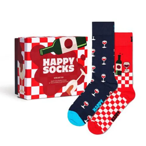 P Wine Gift Set Blau/Rot Baumwolle Gr 36/40 - Happy socks - Modalova