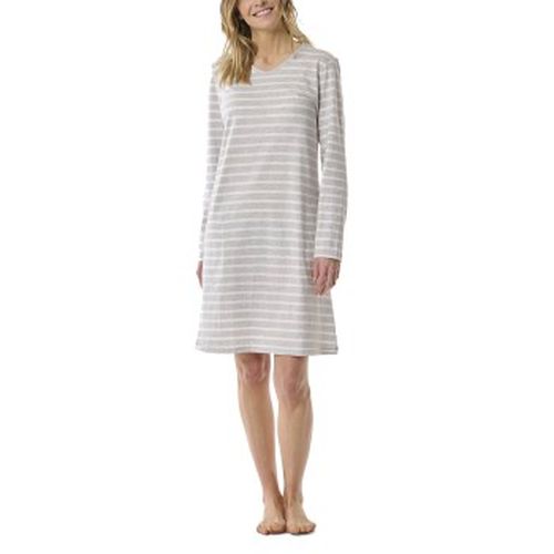 Women Longsleeve Nightdress Weiß/Grau Baumwolle 38 Damen - Schiesser - Modalova