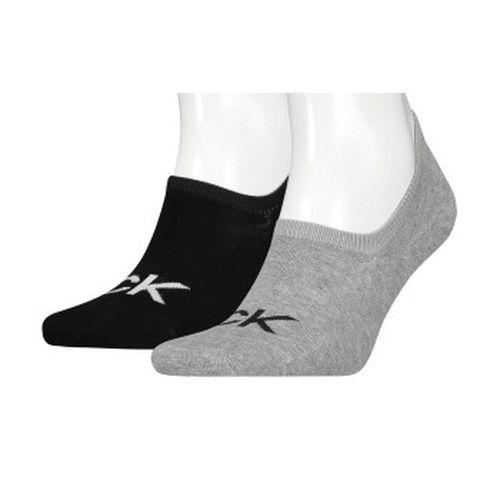 Calvin Klein 2P Men High Cut Footie Socks Schwarz/Grau Gr 39/42 Herren - Calvin Klein Legwear - Modalova