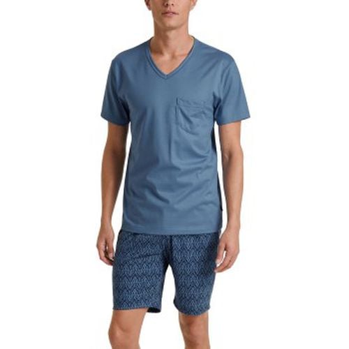 Relax Imprint 2 V Neck Short Pyjama Dunkelblau Baumwolle Small Herren - Calida - Modalova