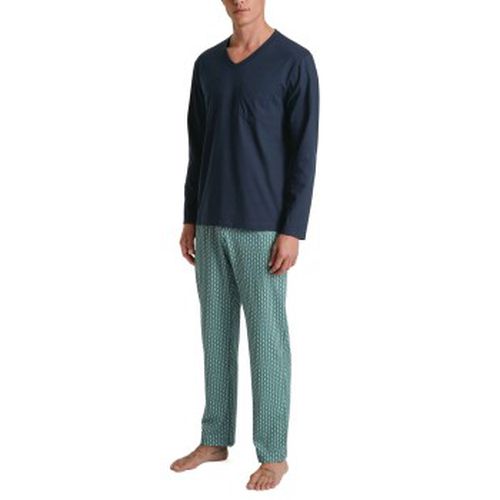 Relax Imprint 3 Long Pyjama Blau/Grün Baumwolle Small Herren - Calida - Modalova