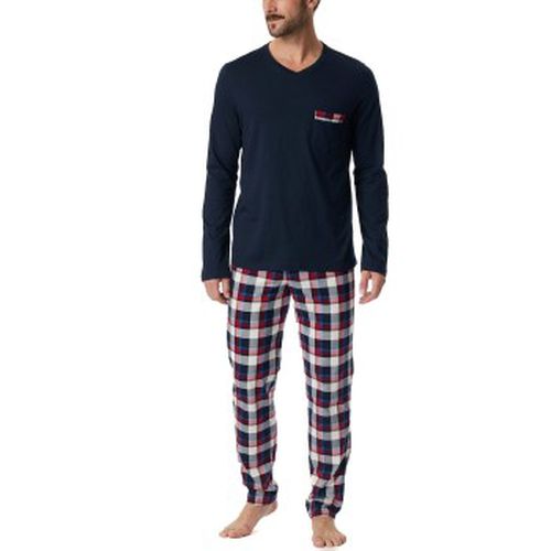 Family Long Pyjama Blau/Rot Baumwolle 50 Herren - Schiesser - Modalova