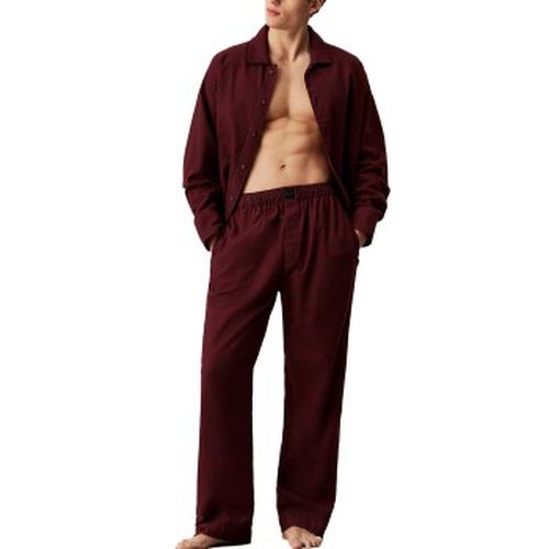 Flannel Sleep Button Pant Set Male Weinrot Baumwolle Small Herren - Calvin Klein - Modalova