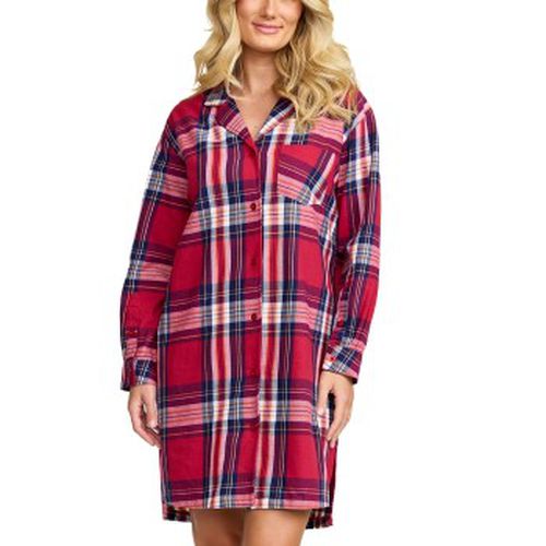 Flannel Nightshirt Rot Muster Baumwolle Medium Damen - Damella - Modalova