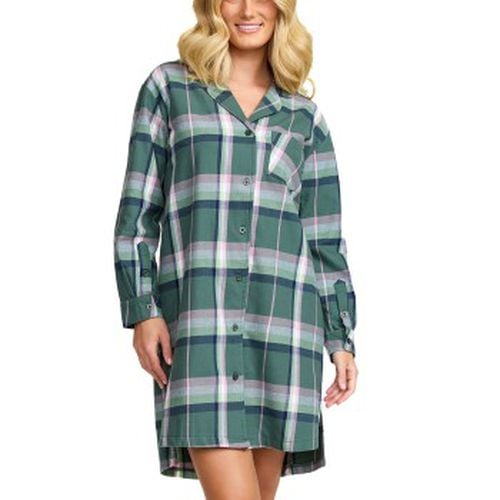 Flannel Nightshirt Grün gemustert Baumwolle Small Damen - Damella - Modalova