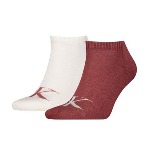 Calvin Klein 2P Sneaker Monogram Socks Weiß/Rot Gr 39/42 Herren - Calvin Klein Legwear - Modalova