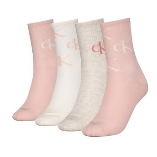 Calvin Klein 4P Women Aop Socks Gift Box Weiß/Rosa One Size Damen - Calvin Klein Legwear - Modalova