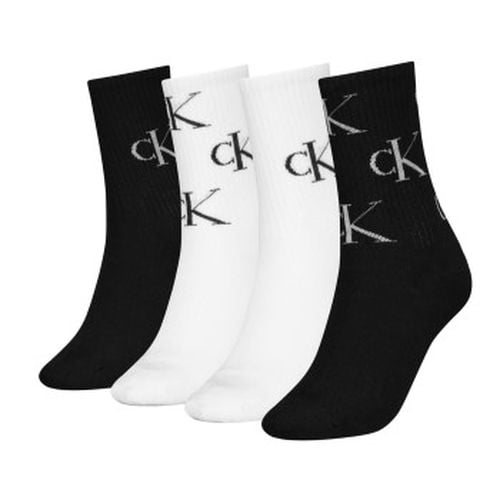 Calvin Klein 4P Women Aop Socks Gift Box Schwarz/Weiß One Size Damen - Calvin Klein Legwear - Modalova