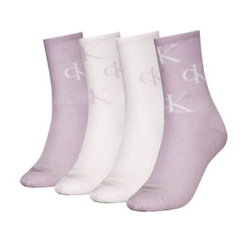 Calvin Klein 4P Women Aop Socks Gift Box Weiß/Lila One Size Damen - Calvin Klein Legwear - Modalova