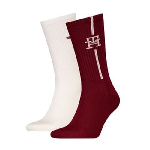 Tommy Hilfiger 2P Monogram Sock Weiß/Rot Gr 39/42 Herren - Tommy Hilfiger Legwear - Modalova