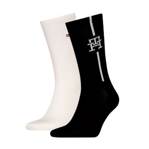 Tommy Hilfiger 2P Monogram Sock Schwarz/Weiß Gr 39/42 Herren - Tommy Hilfiger Legwear - Modalova