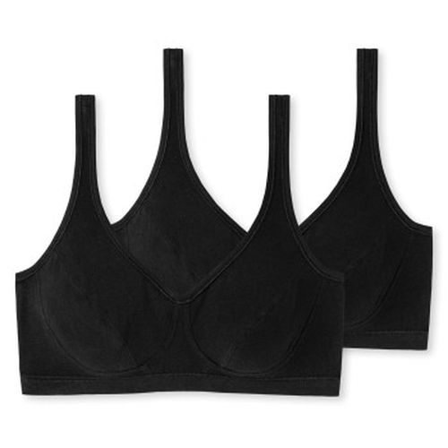 BH 2P 95-5 Organic Cotton Bustier With Cups Schwarz Baumwolle A 70 Damen - Schiesser - Modalova