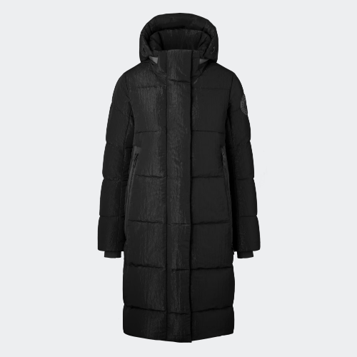 Byward Parka mit schwarzem Logo und glänzender Crinkle-Textur (Weiblich, , M) - Canada Goose - Modalova