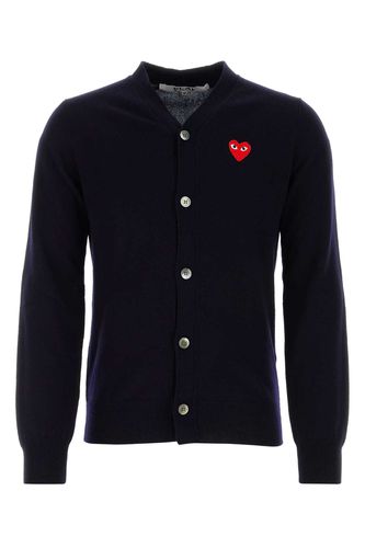 Blue Wool Cardigan - Comme des Garçons Play - Modalova