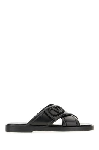 Black Leather Slippers - Valentino Garavani - Modalova