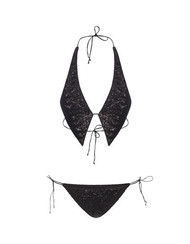 Oseree Black Paillettes Tie Bikini - Oseree - Modalova