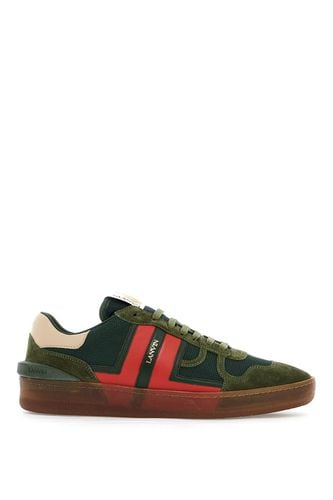 Mesh And Leather Clay Sneakers With - Lanvin - Modalova