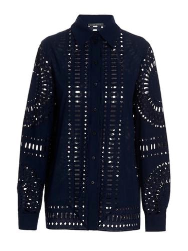 Embroidered Cotton Shirt - Alberta Ferretti - Modalova