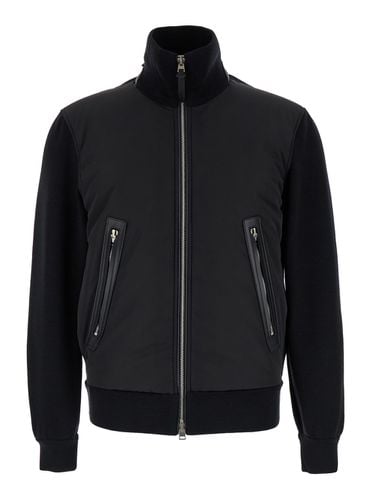 Jacket With High Neck And Zip In Knit And Nylon Man - Tom Ford - Modalova