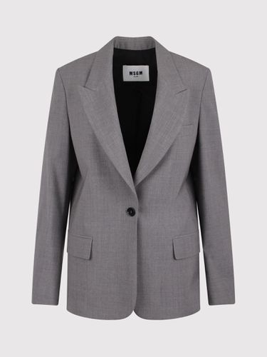 Single-breasted Blazer With Applique - MSGM - Modalova