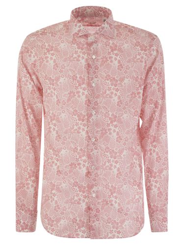 Printed Stretch Cotton Voile Shirt - Fedeli - Modalova