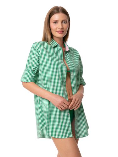 Gingham Cotton Shirt With Embroidery - MC2 Saint Barth - Modalova