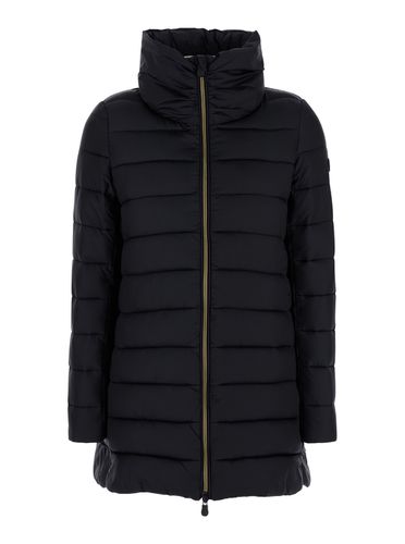 Lydia Black Down Jacket With Funnel Neck In Shiny Fabric Woman - Save the Duck - Modalova