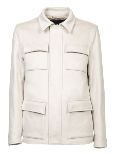 Herno Ivory Cashmere Field Jacket - Herno - Modalova