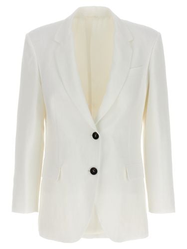 Single-breasted Linen Blend Blazer - Brunello Cucinelli - Modalova